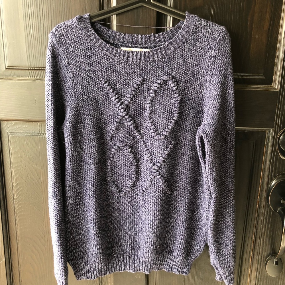 Lauren Conrad Dark Purple Sweater XOXO design